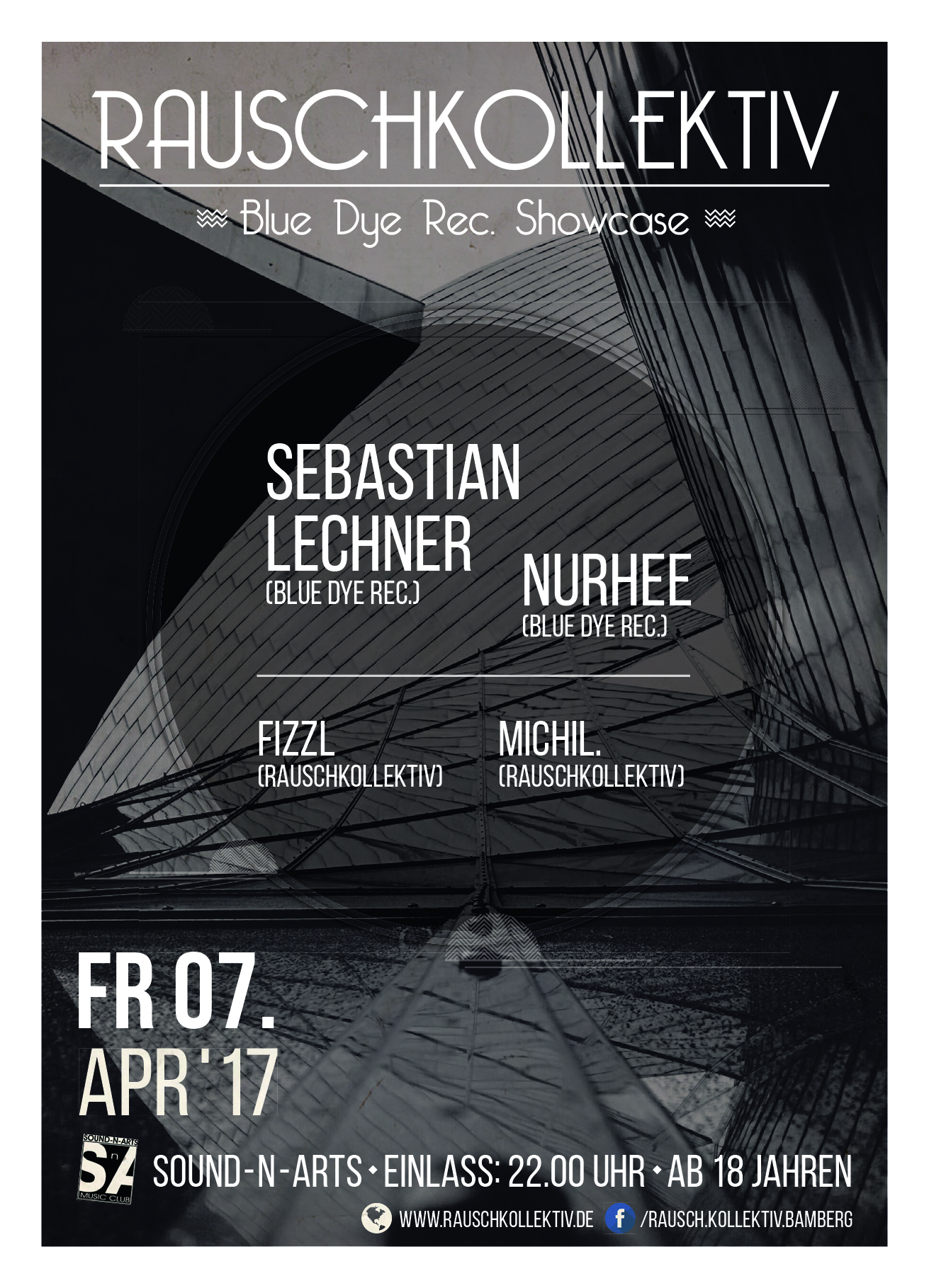 Fr 07. April: Rauschkollektiv – Blue Dye rec. Showcase @ Sound N Arts